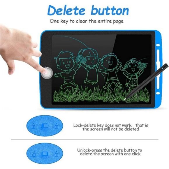 LCD Writing Tablet 12 Inch Toddler Doodle Board, Colorful Drawing Tablet - Picture 4 of 6